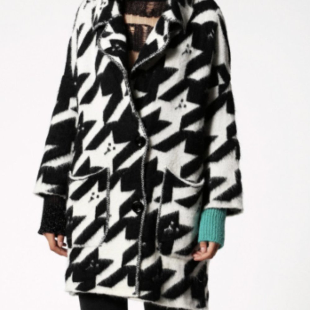 Diesel Houndstooth Check Cardigan